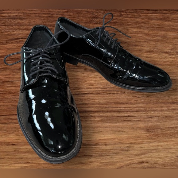 EUC The Black Tux Men's Patent Leather Derby Dress Shoes SH001 Black Size US 11 - Picture 1 of 8